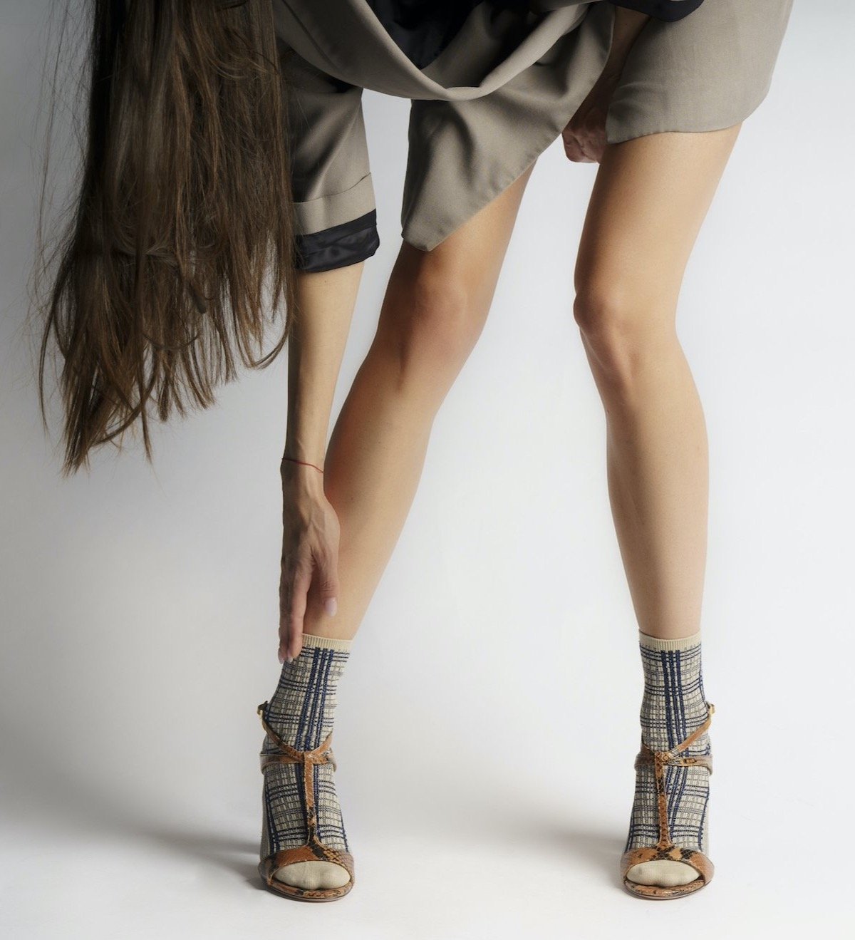 Open Toe Sandals In Cigar Python Print Leather - 2