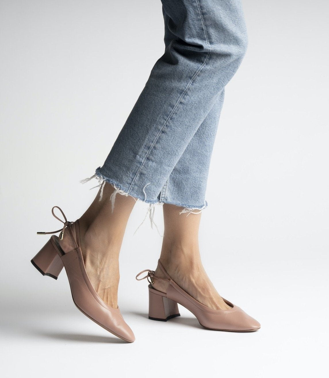 Slingback Shoes In Antique Rose Nappa Heels - 2