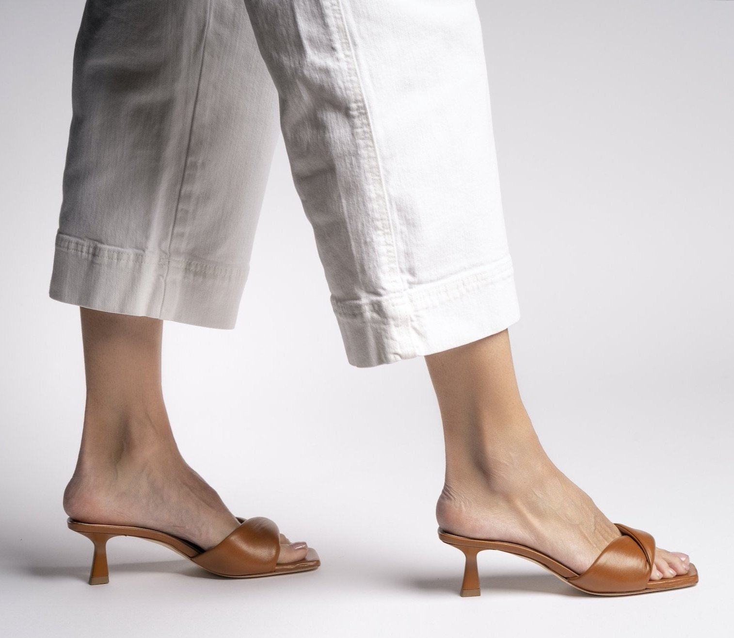 Haya Cognac Soft Leather Sandals - 2