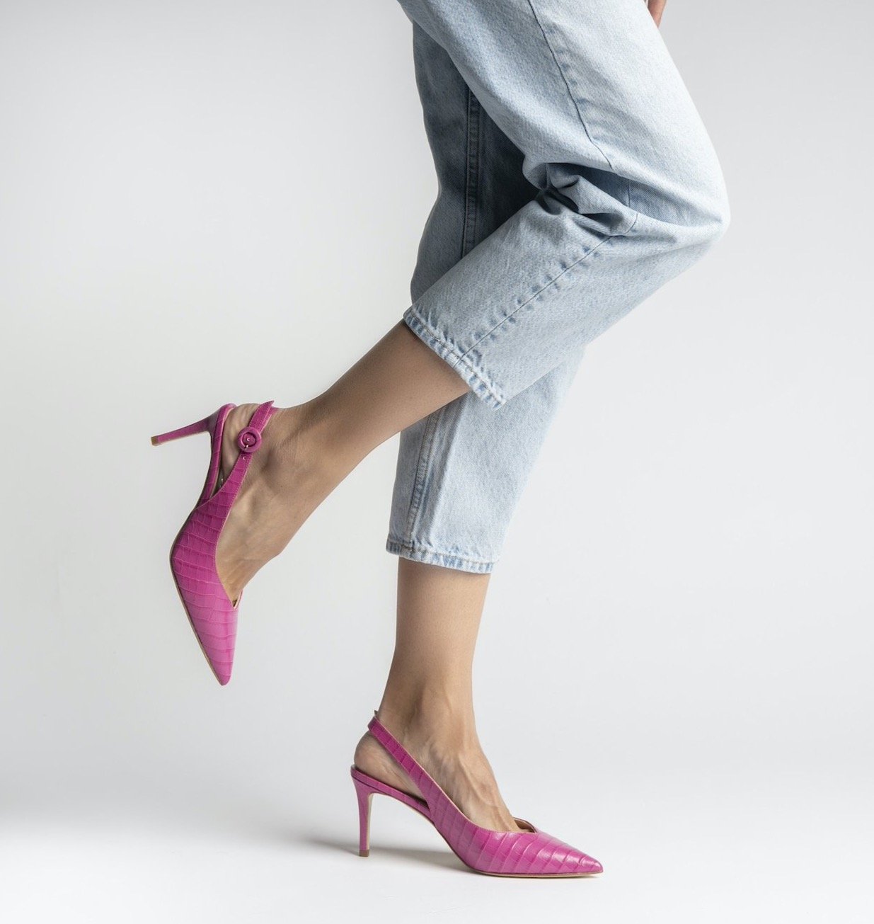 Cocco Fuchsia Sling Back Pumps Heels - 2