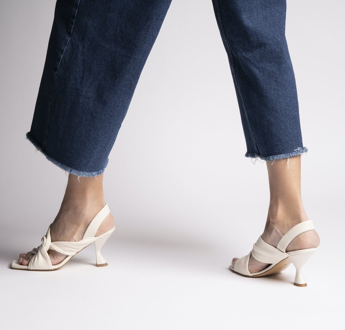 Asami Cream Soft Nappa Sandals - 8