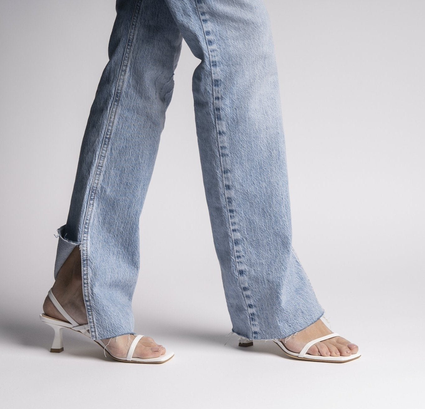 Miya White Naplak Sandals - 8