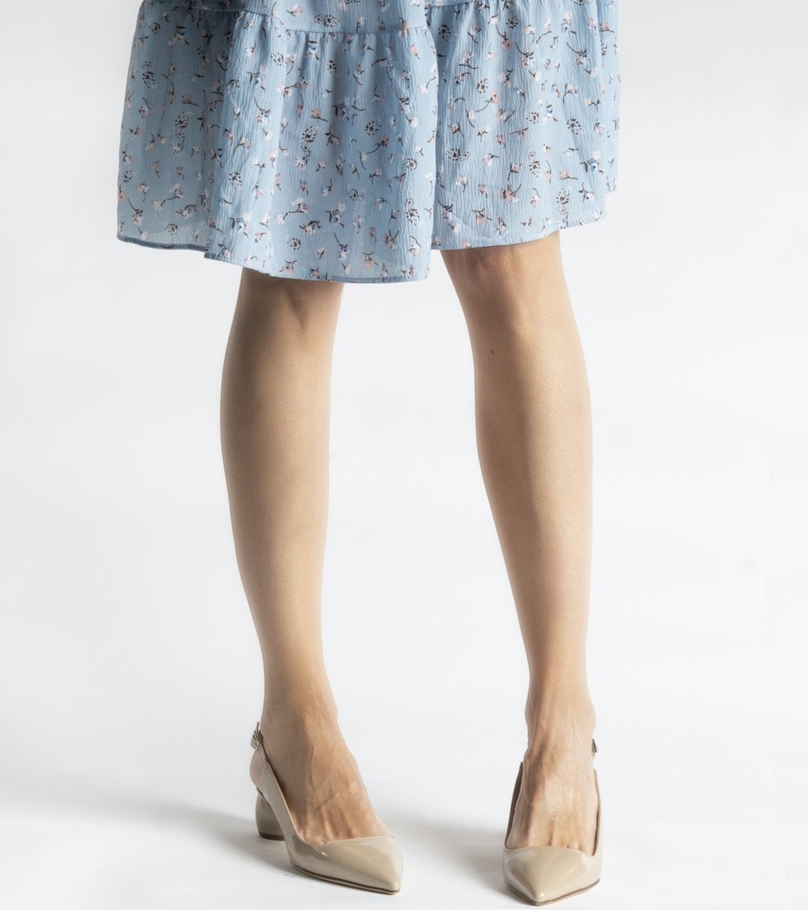 Naplak Leather Slingback Shoes In Nude Heels - 6