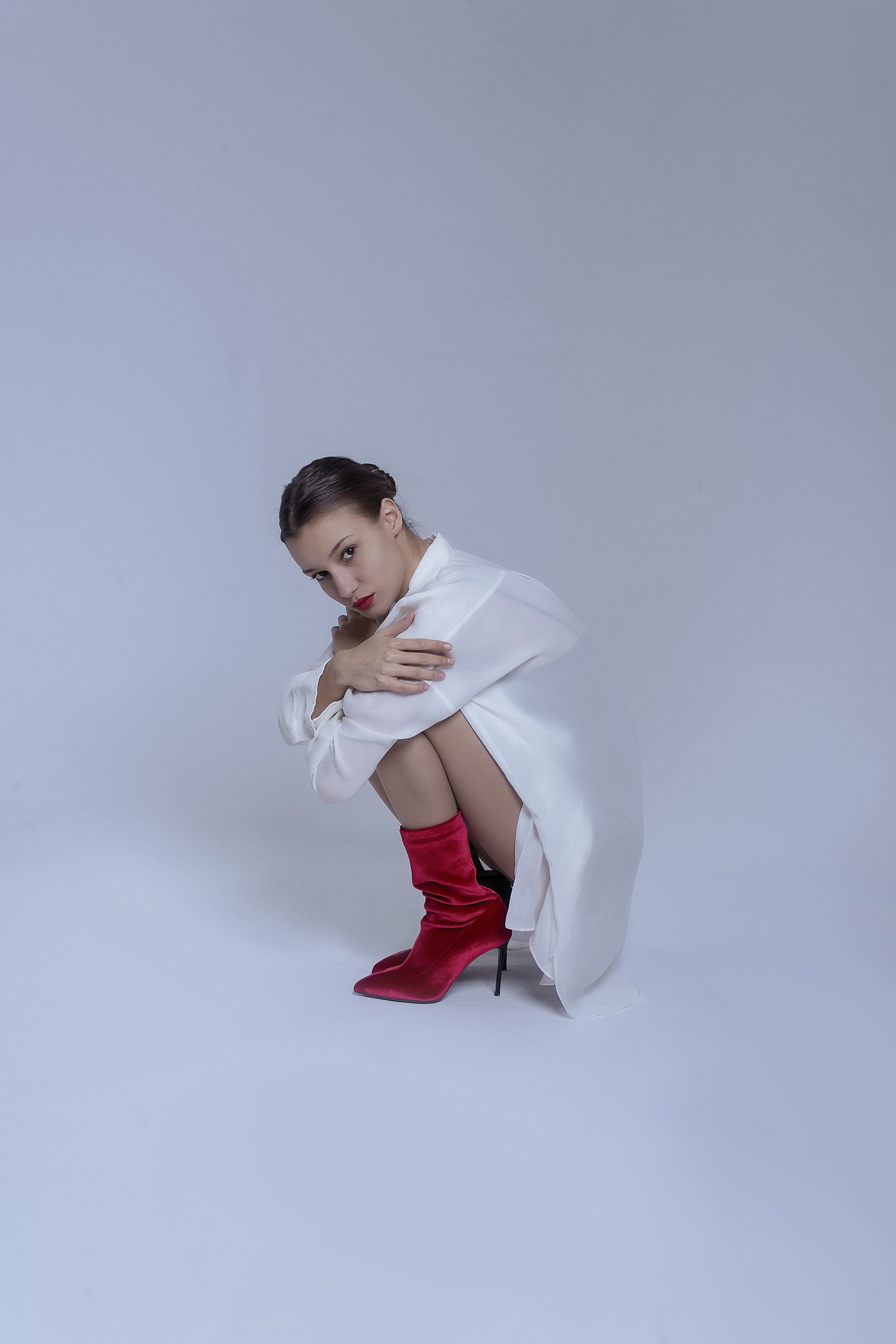 Rosso Velour Boots - 6