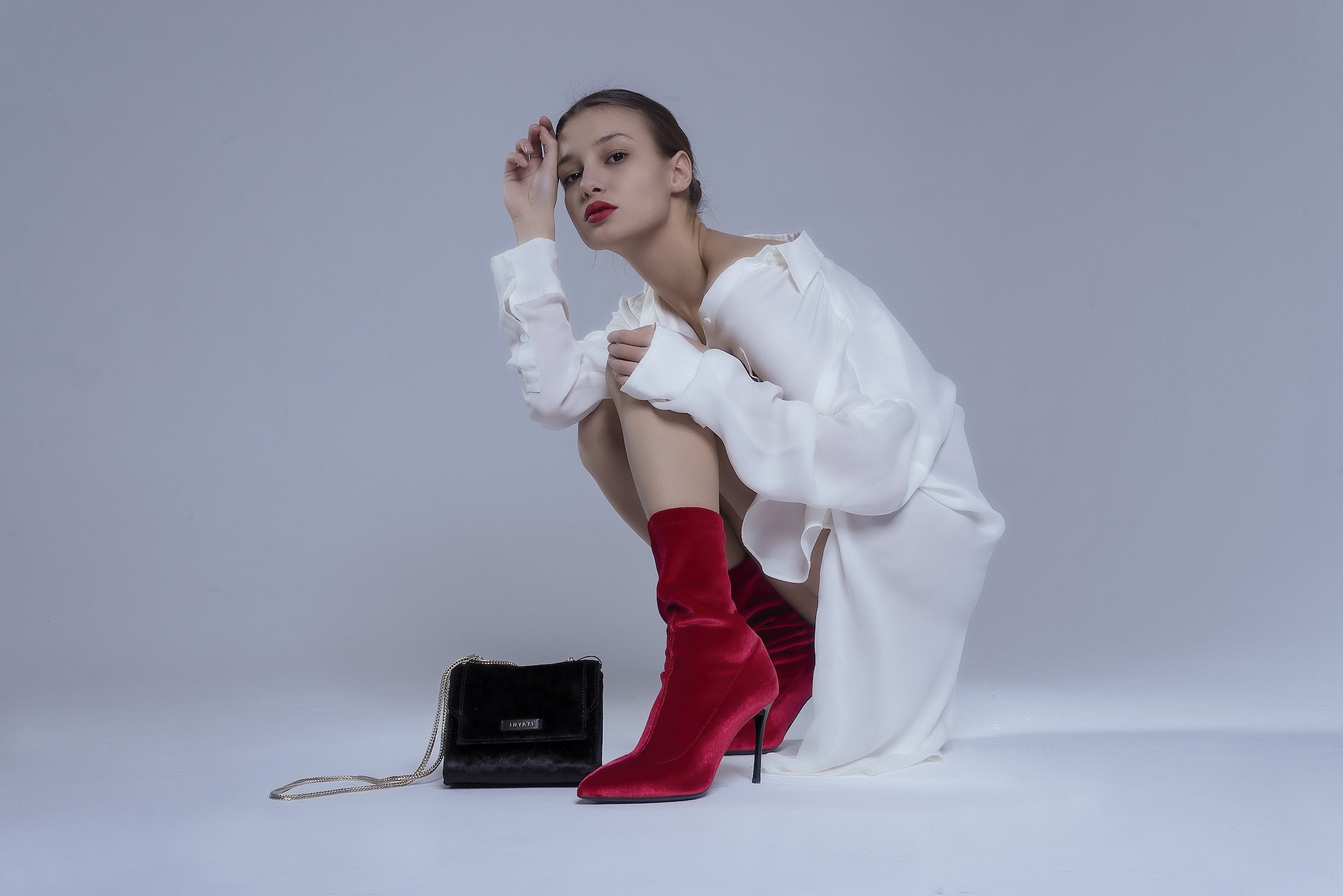 Rosso Velour Boots - 2