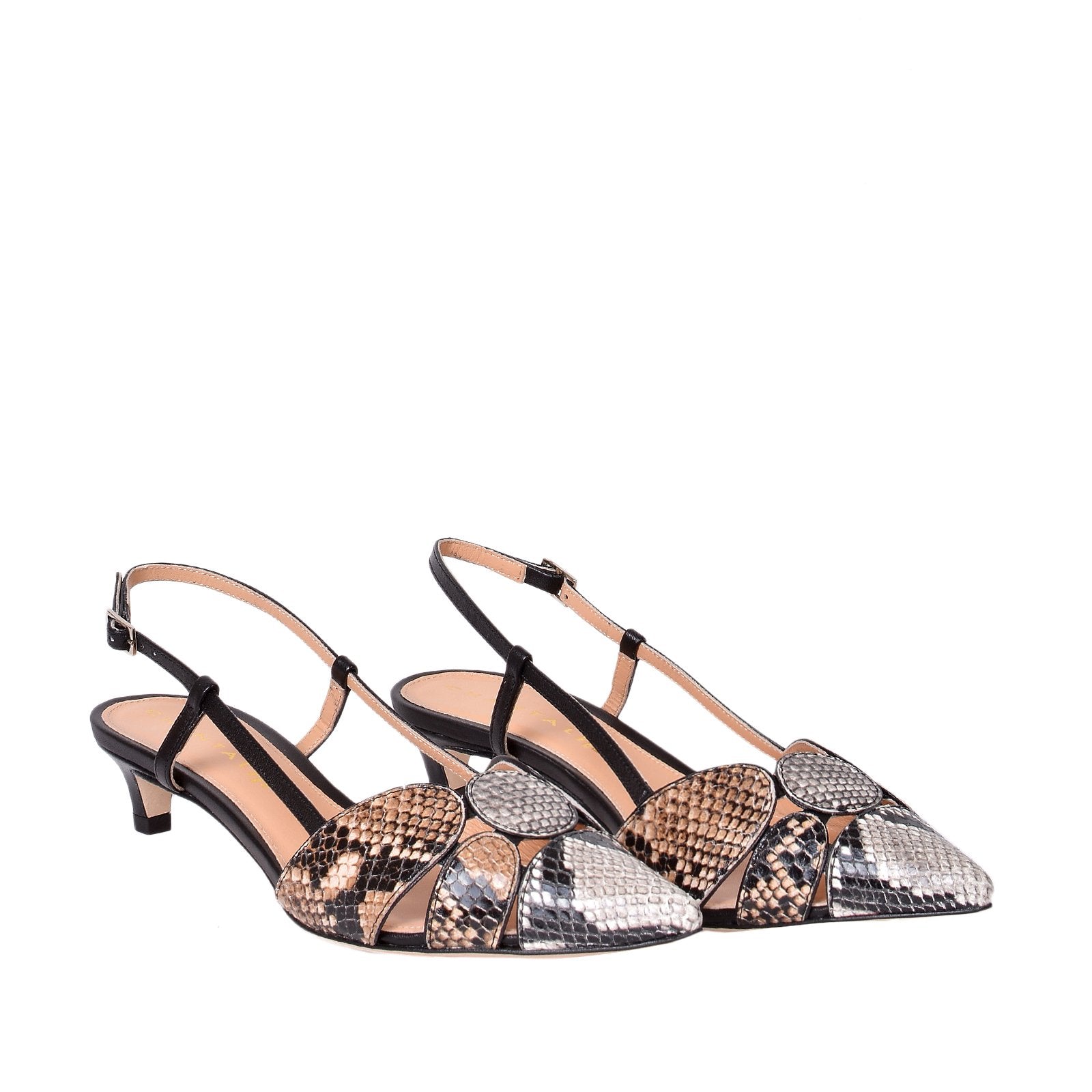Tomaia Snake Sling Back Mid Heels 1081/Snake - 3