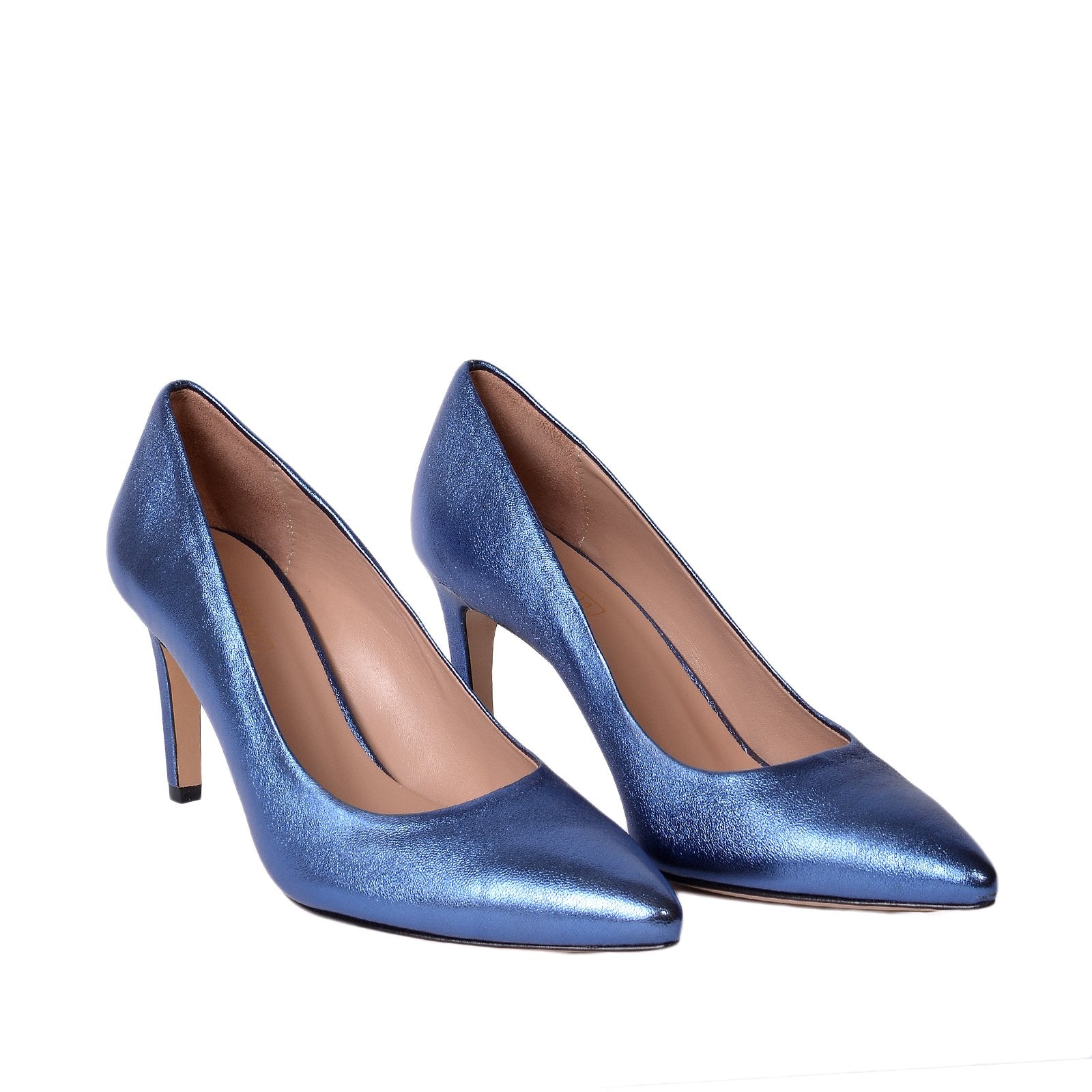 Rosa Blue Metallic Leather Pumps Heels 790-006-1 - 2
