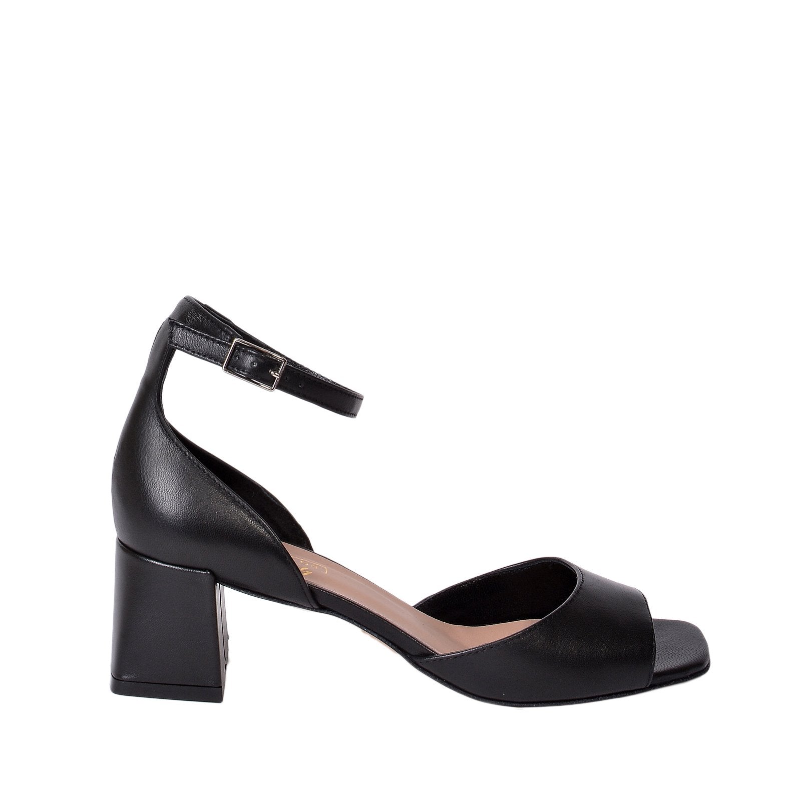 Sophia Black Nappa Leather Sandals 790-011-1 - 1