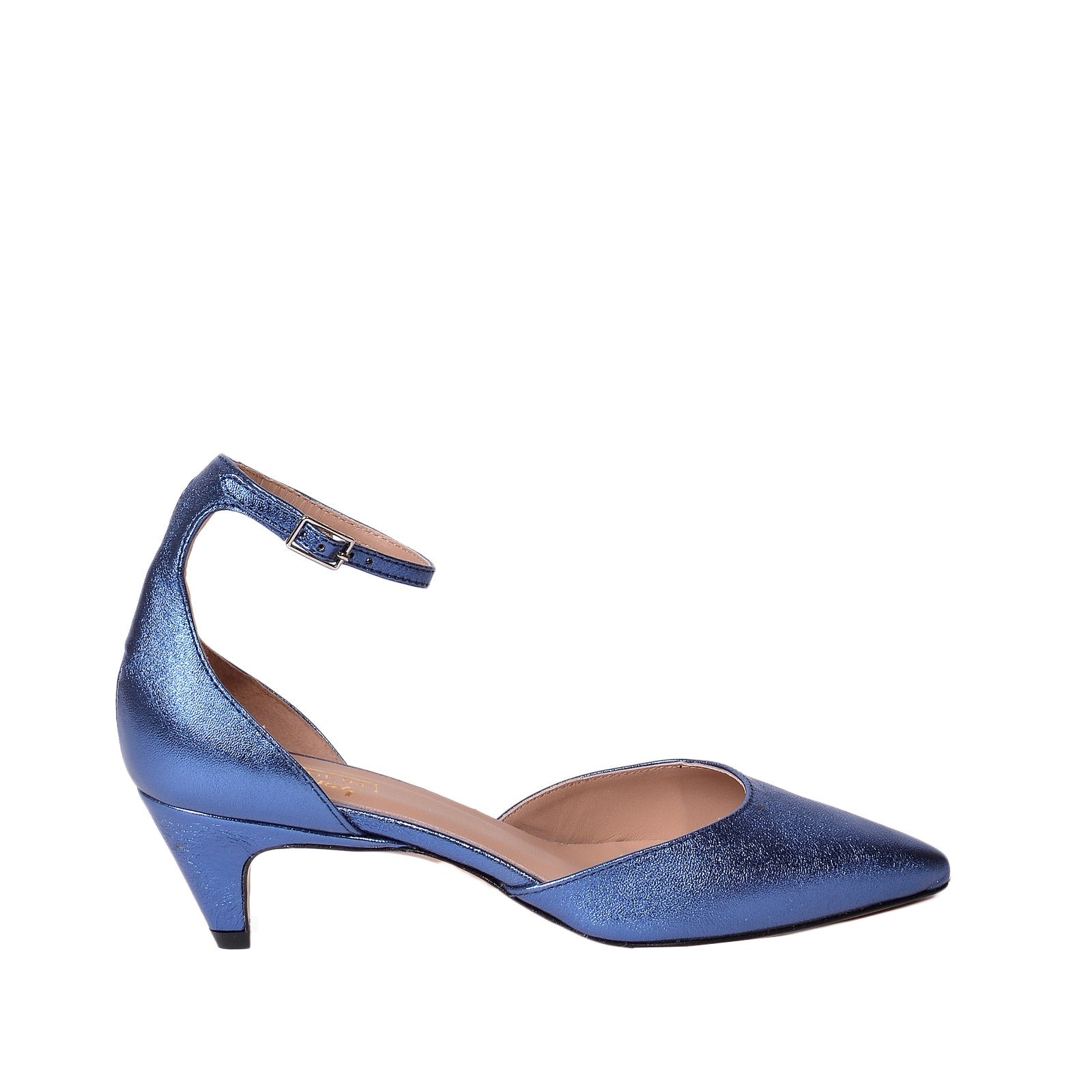 Viki Metallic Blue Leather Shoes Heels 790-008-1 - 1