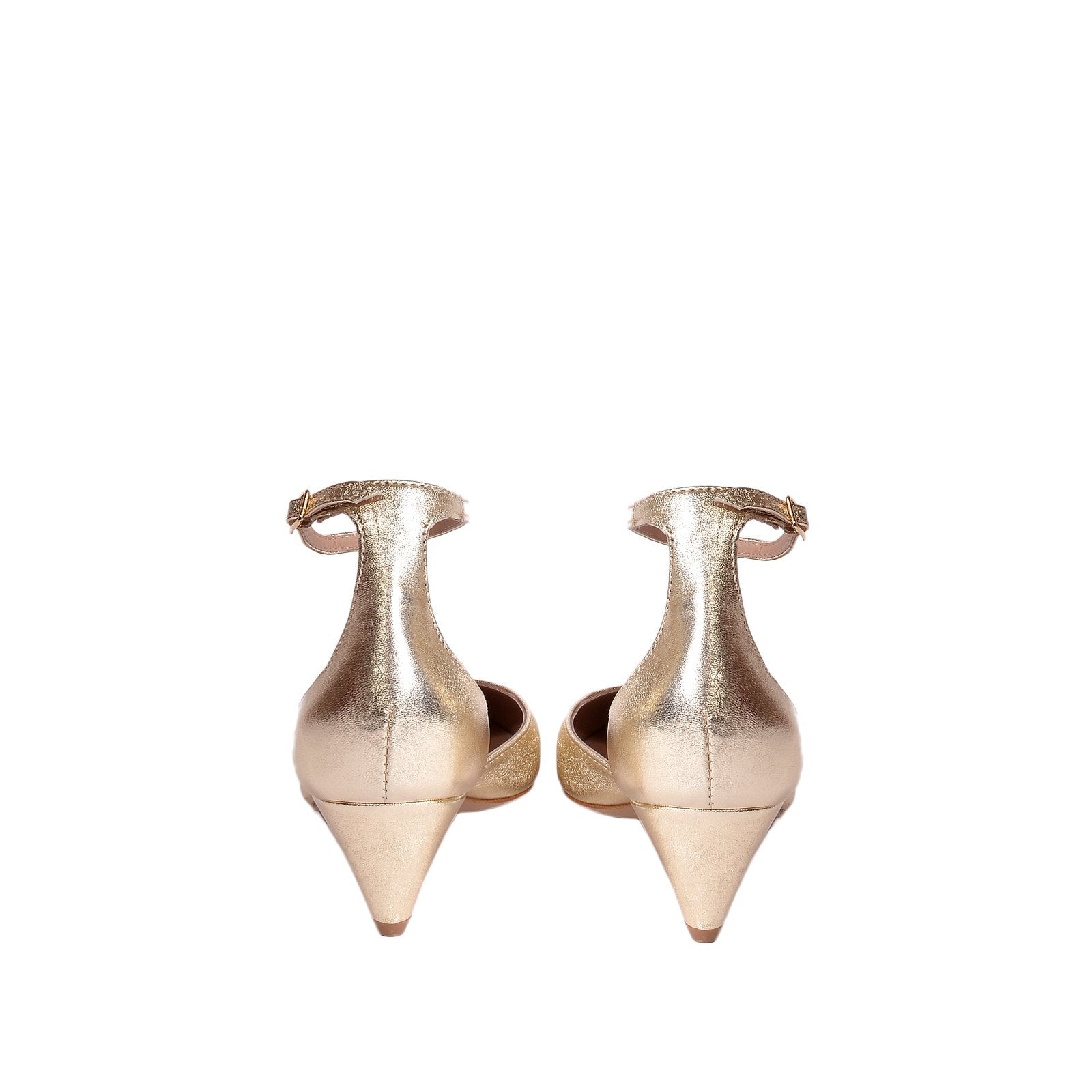 Viki Metallic Gold Leather Shoes Heels 790-015-1 - 4