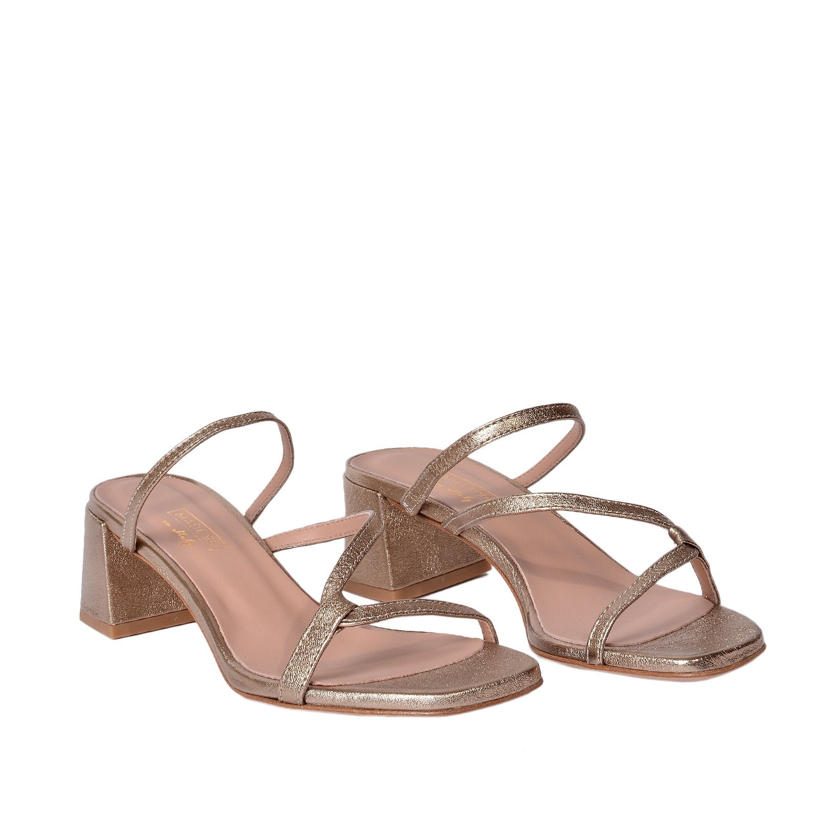 Perla Gold Metallic Leather Sandals 790-013-1 - 3