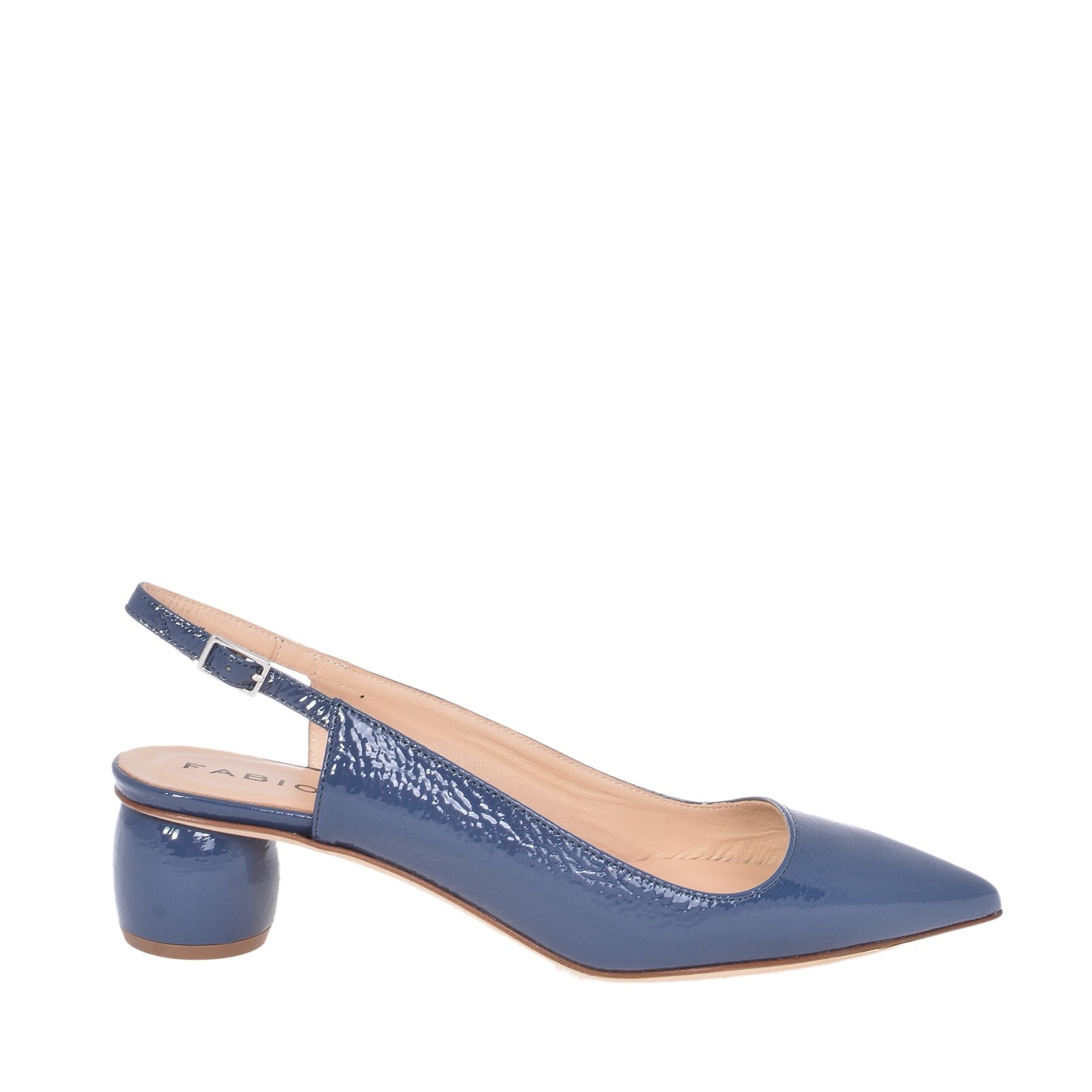 Naplak Leather Slingback Shoes In Navy Heels NAVY87735 - 1