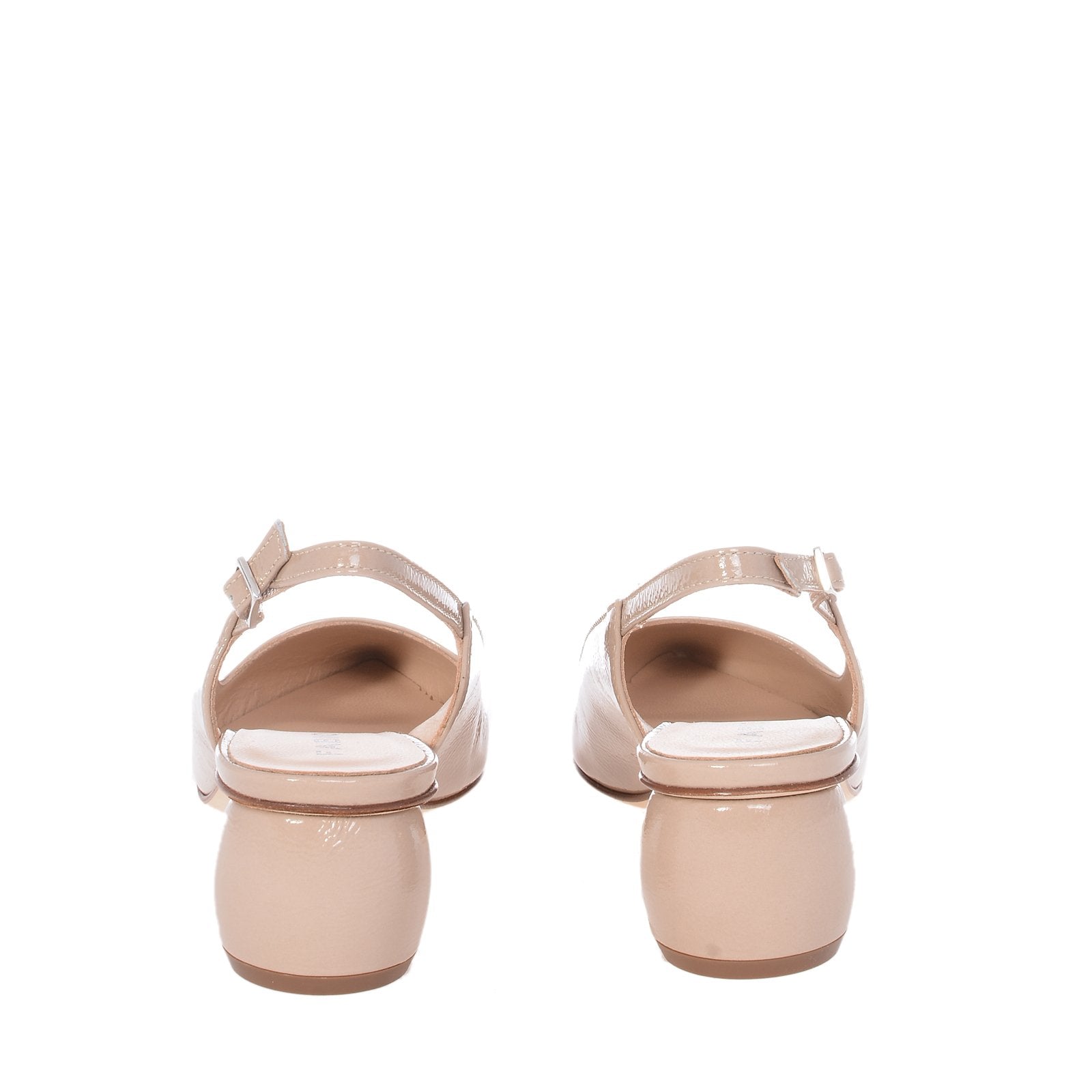 Naplak Leather Slingback Shoes In Nude Heels NUDE2382 - 8