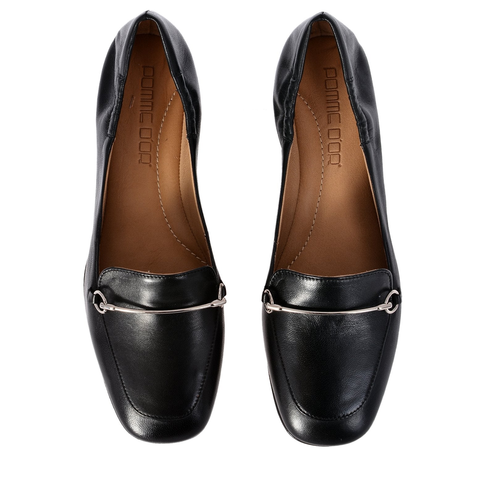 Lena Black Leather Loafers Flats 1144A - 3