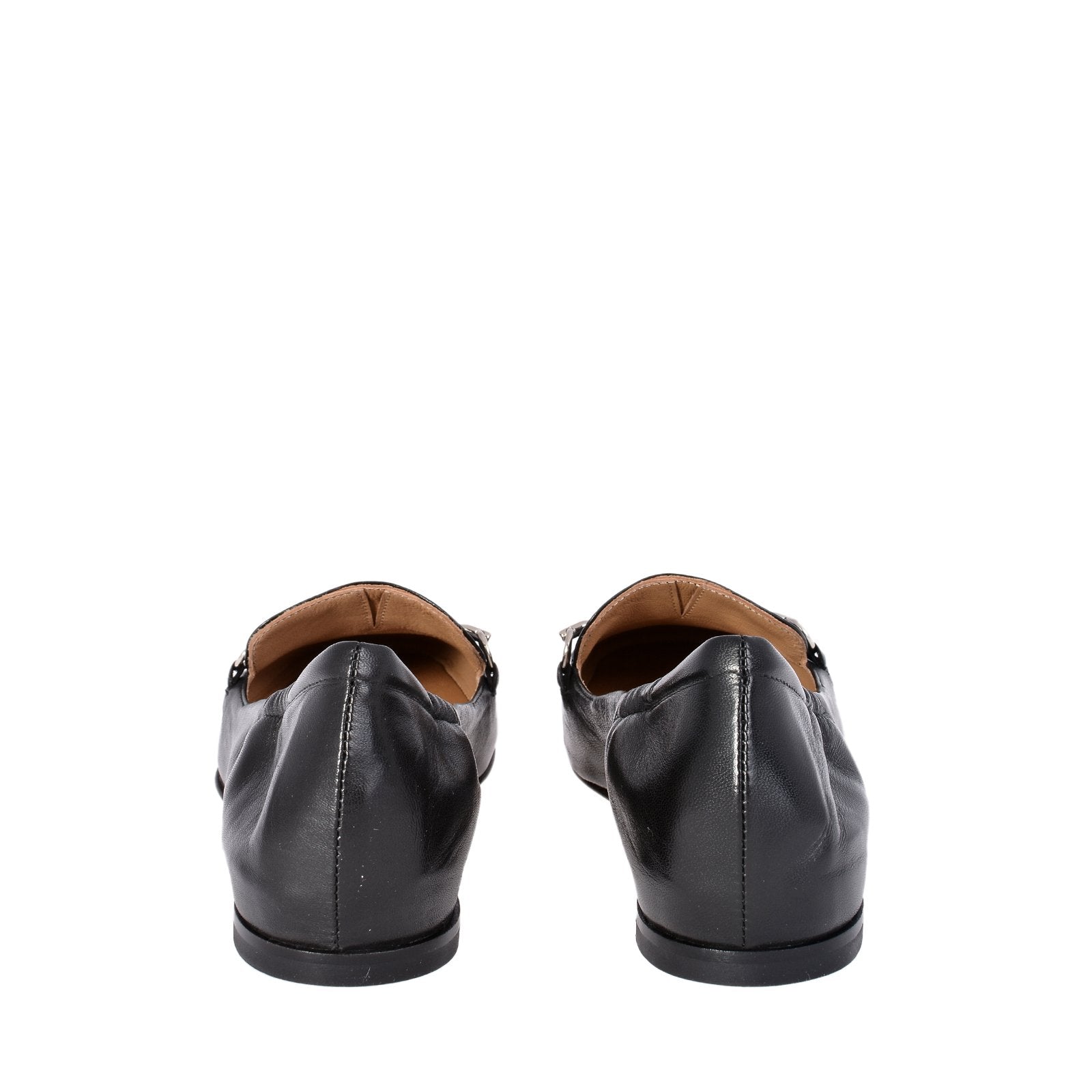 Lena Black Leather Loafers Flats 1144A - 5