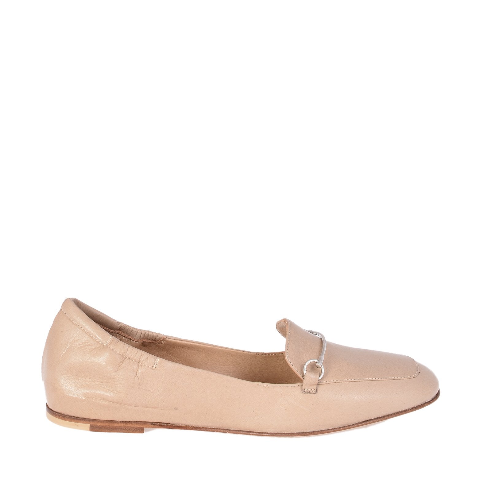 POMME D'OR LENA NUDE LEATHER LOAFERS