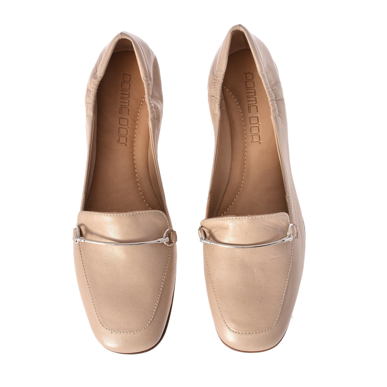Lena Nude Leather Loafers Flats 1144NUDE - 4