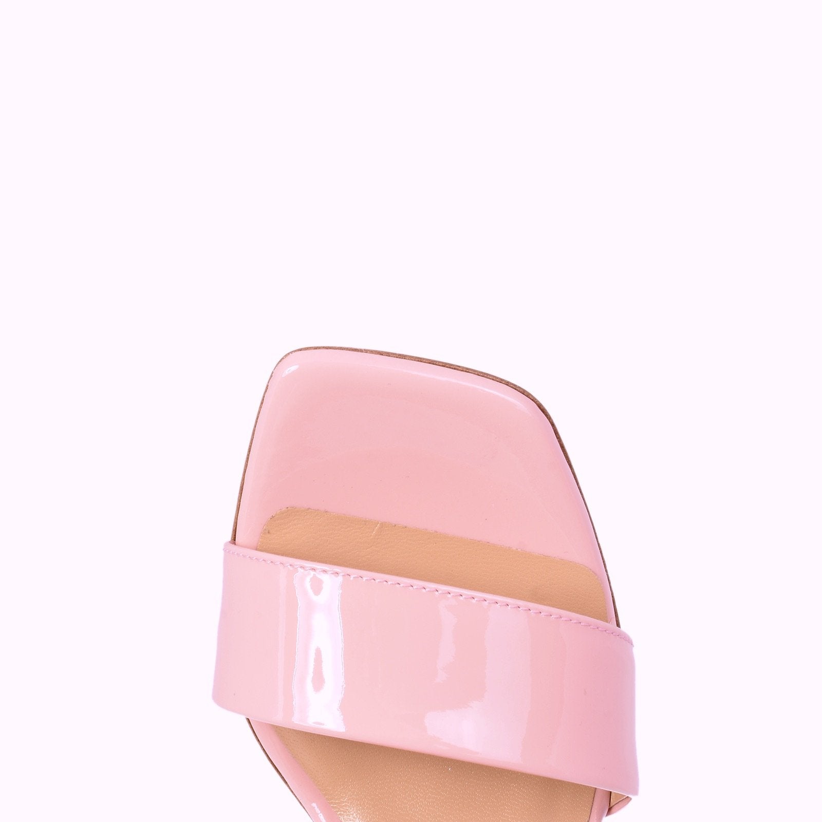 Chunky Classic Square Pink Patent Heeled Sandals LOS ANGELES1/PINK - 6