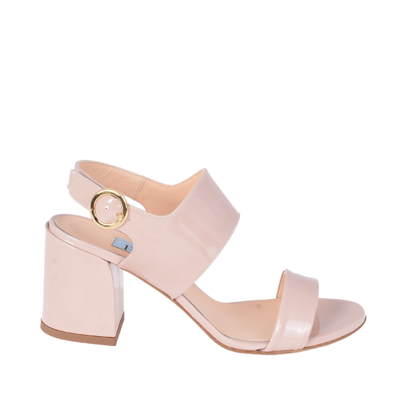 Chunky Wide String Low Heeled Sandals In Beige 9497A - 1