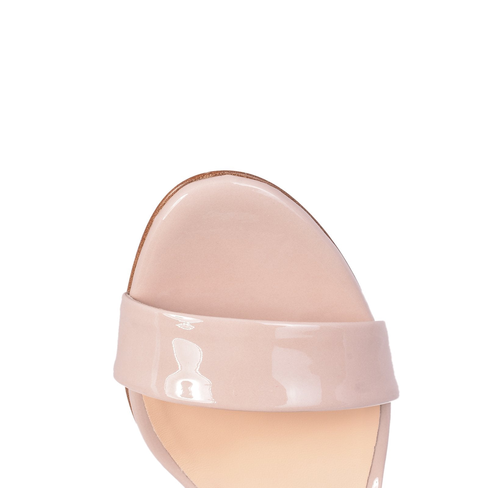 Chunky Wide String Low Heeled Sandals In Beige 9497A - 5