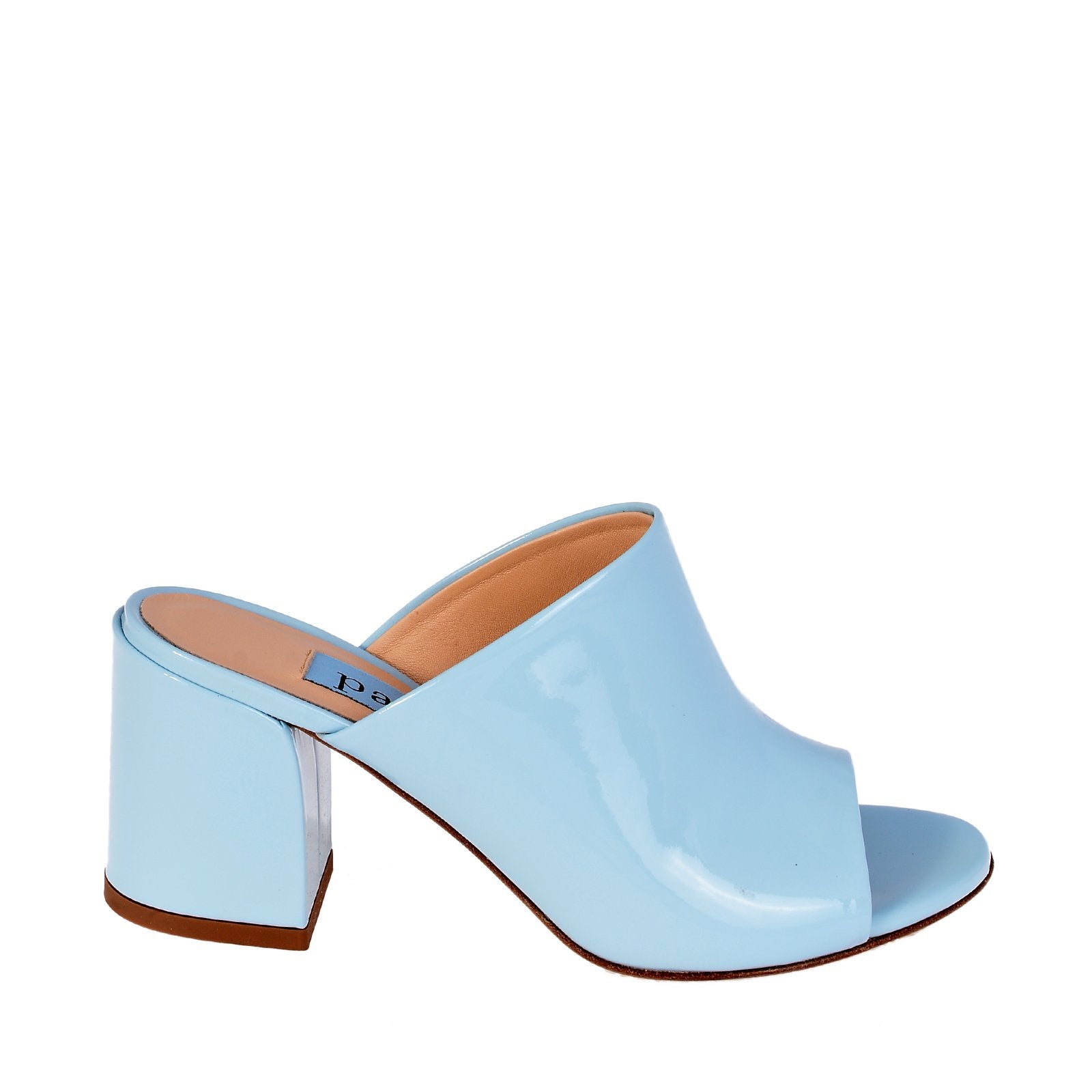 Light Blue Patent Mule Heels 9252A - 8