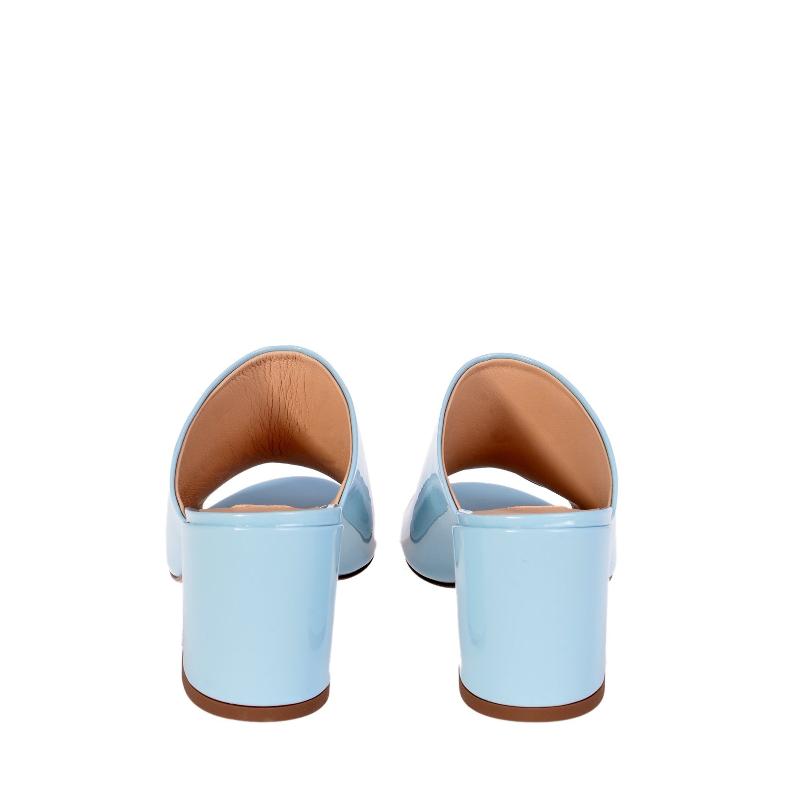 Light Blue Patent Mule Heels 9252A - 6