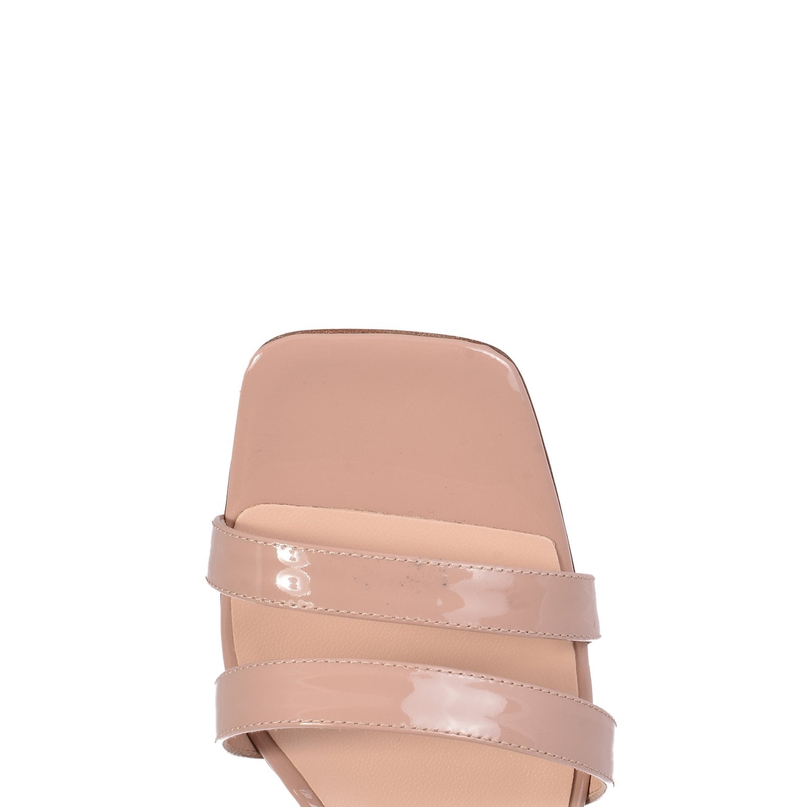 String Patent Beige Heeled Sandals SAN/057 - 6