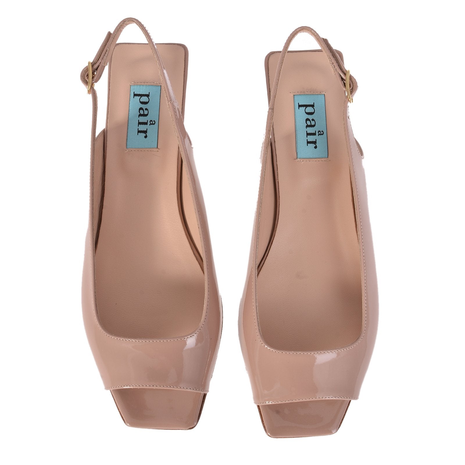 Flat Square Beige Sling Back Shoes Flats MI/14 - 4