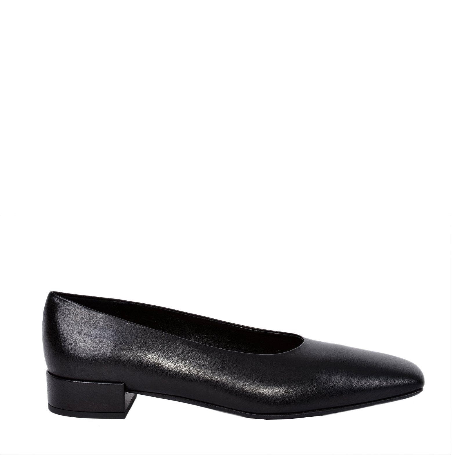 Bit Leather Black Flats F-5533-NERO - 1