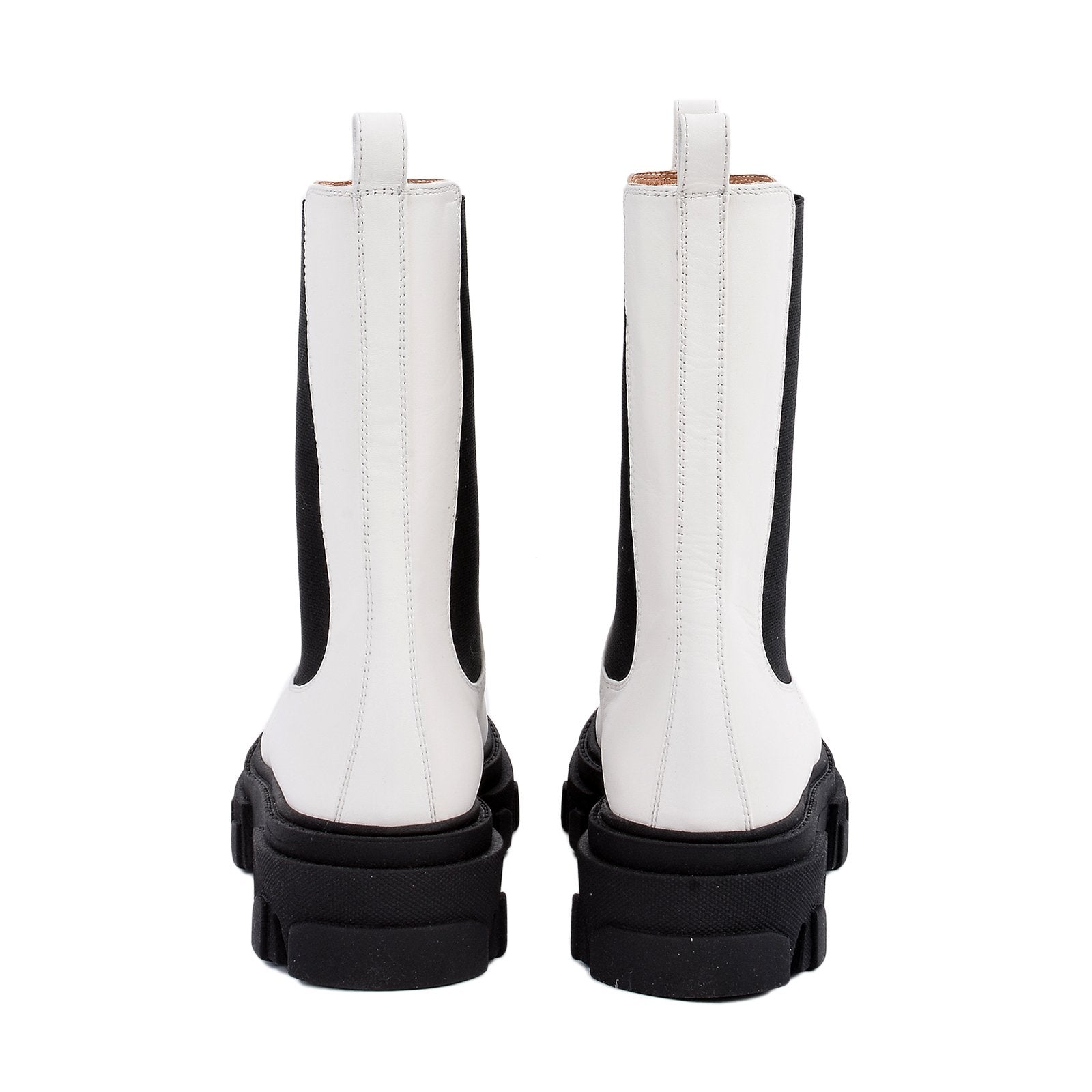 Rin White Elastic Combat Boots 2027VITELLO_BIANCO - 6