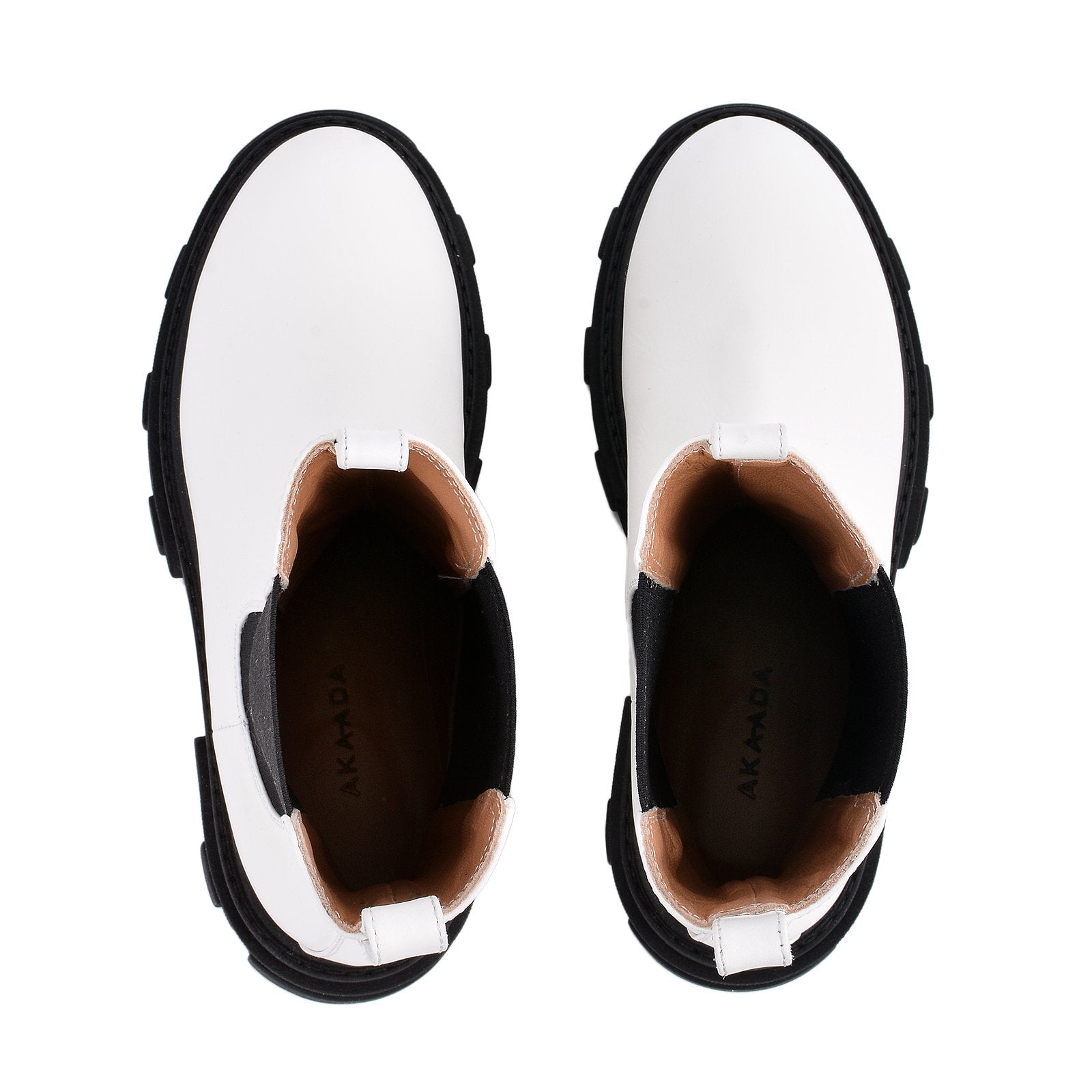 Rin White Elastic Combat Boots 2027VITELLO_BIANCO - 5