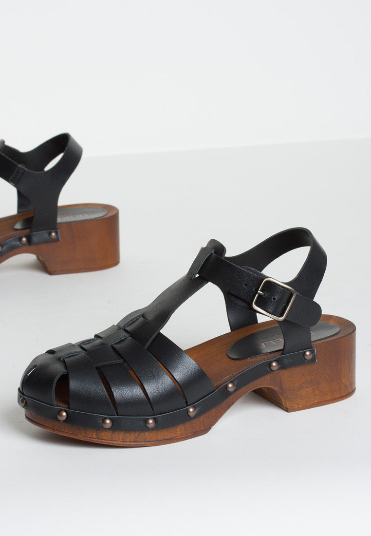 Emmi Black Leather Clogs EMMI-BLACK - 7