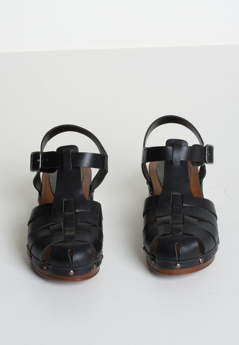 Emmi Black Leather Clogs EMMI-BLACK - 4