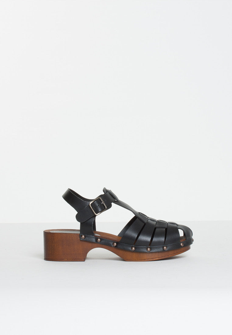 Emmi Black Leather Clogs EMMI-BLACK - 8