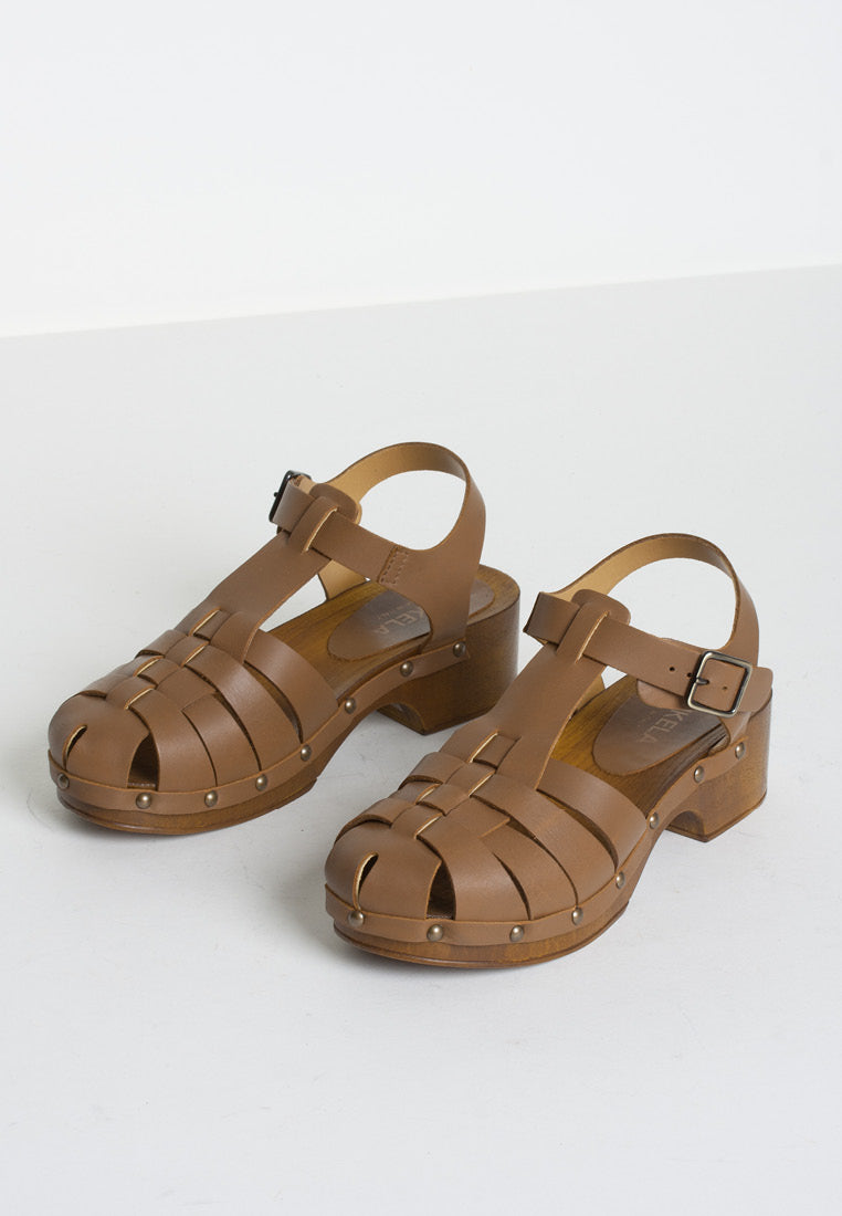 Emmi Brown Leather Clogs EMMI-BROWN - 2