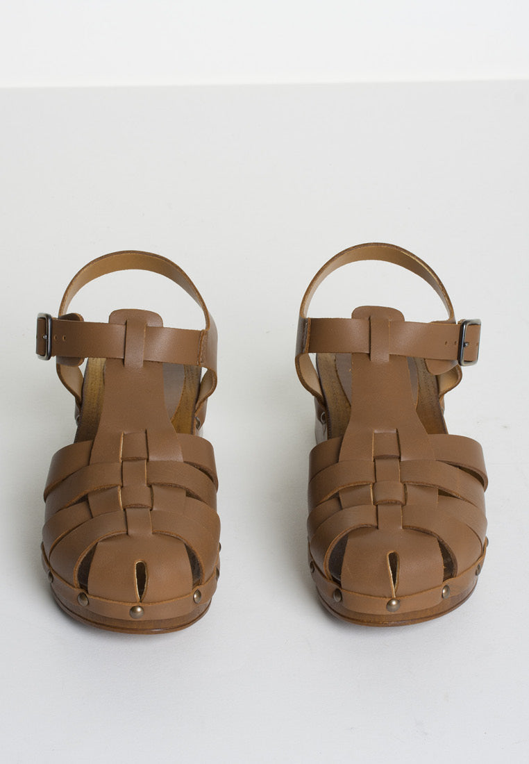 Emmi Brown Leather Clogs EMMI-BROWN - 3