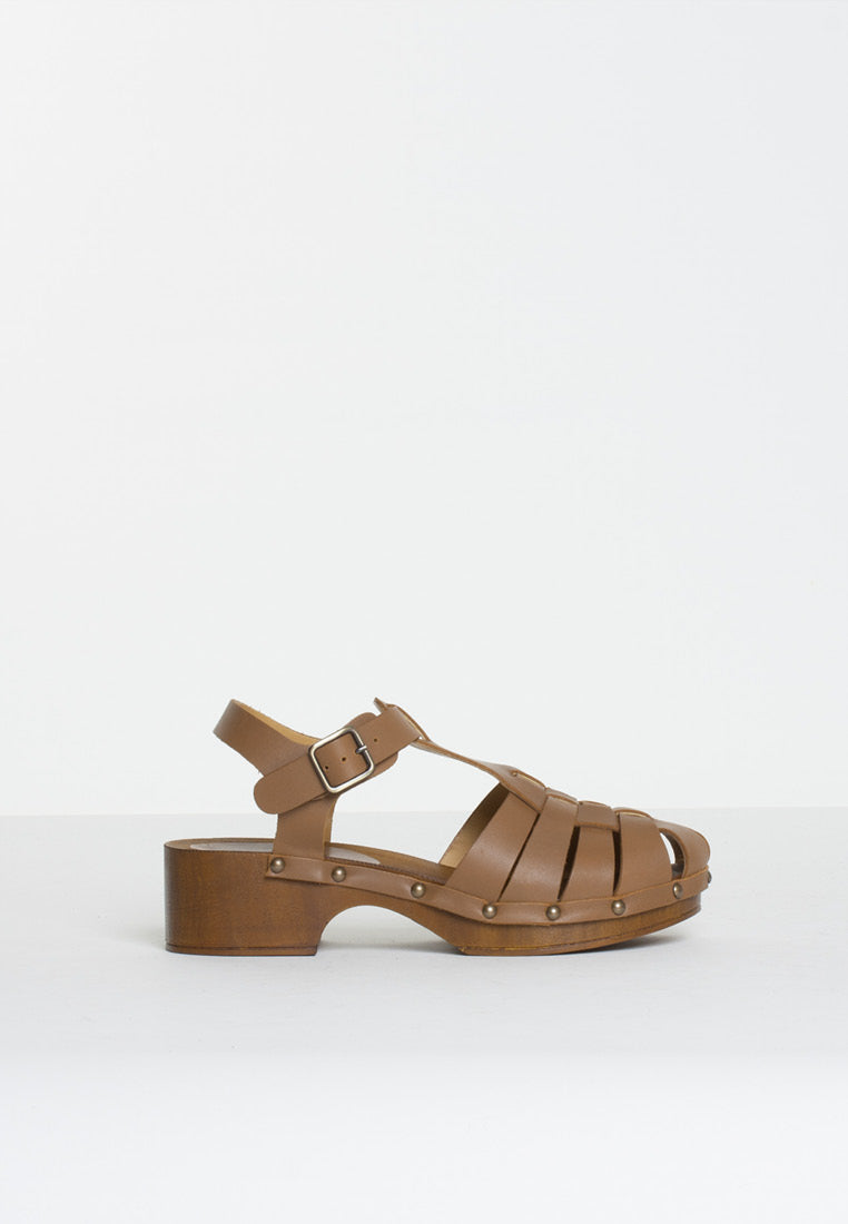 Emmi Brown Leather Clogs EMMI-BROWN - 6