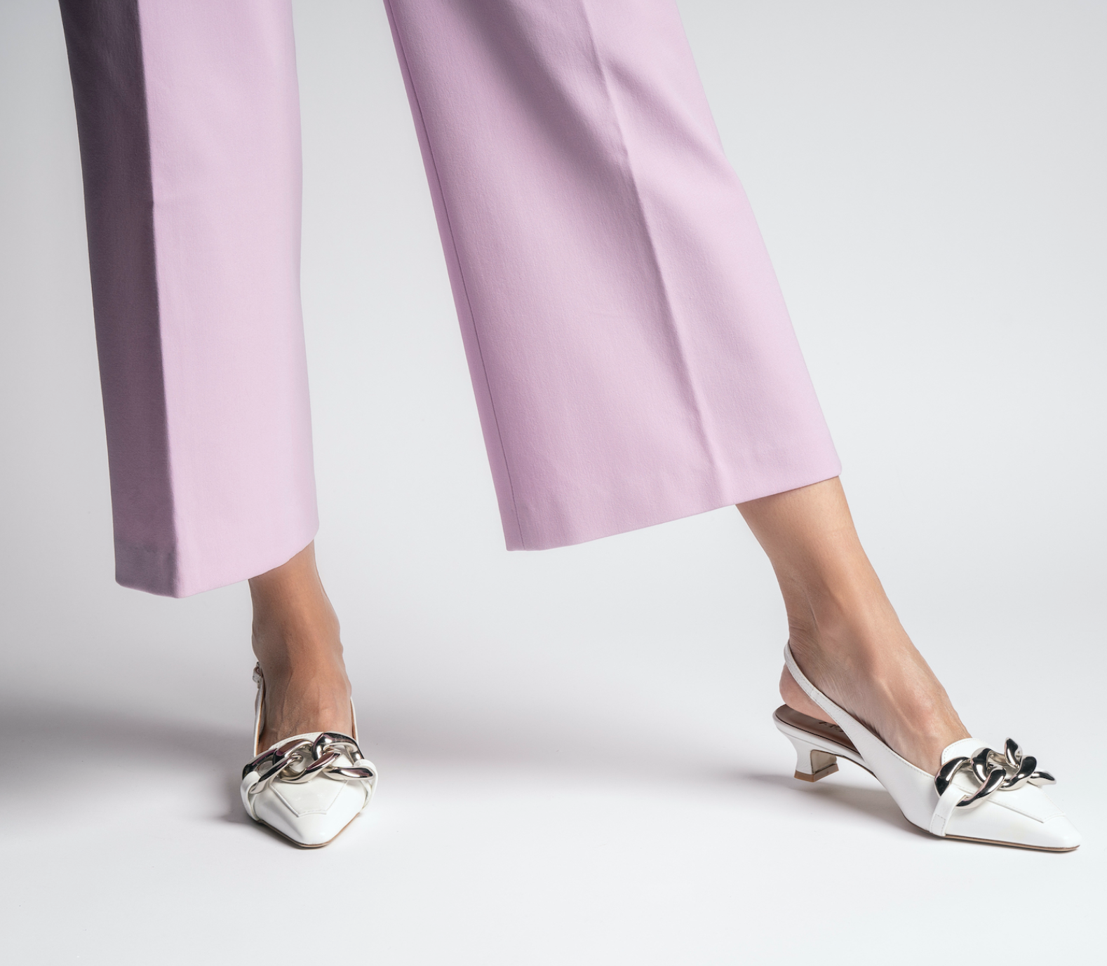 Erity White Naplak Slingback Pumps - 8