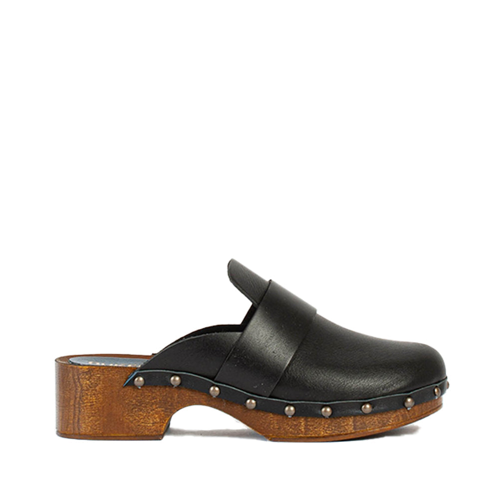 Ester Black Studded Leather Clogs ESTER-BLACK - 1