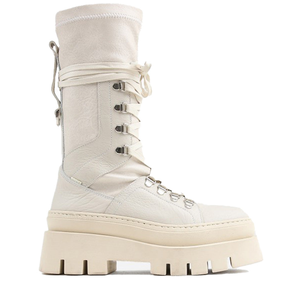 Evi Ann Creme White Biker Boots 47425-G-3619