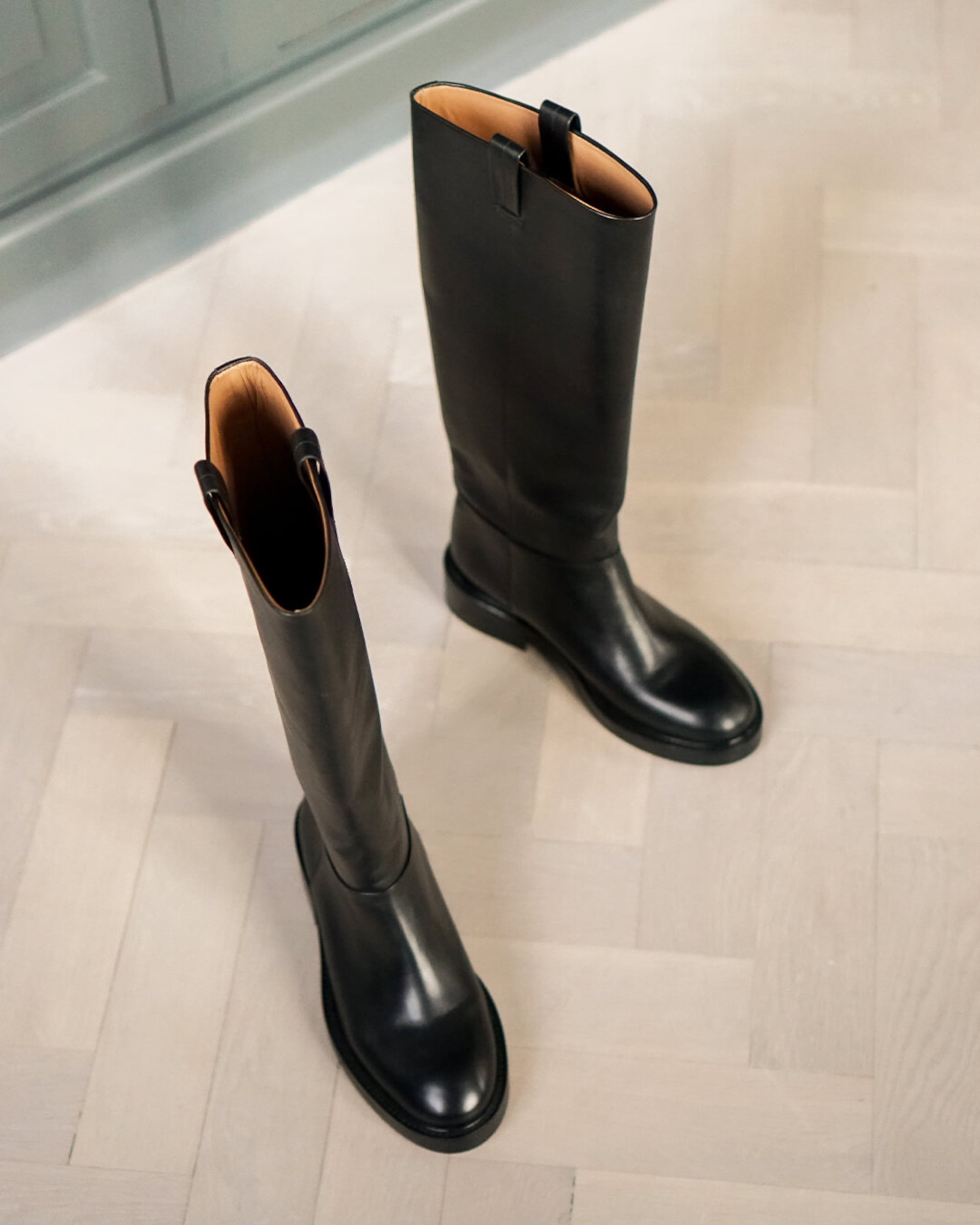 Frances Black Leather High Boots 21020818901-001 - 6