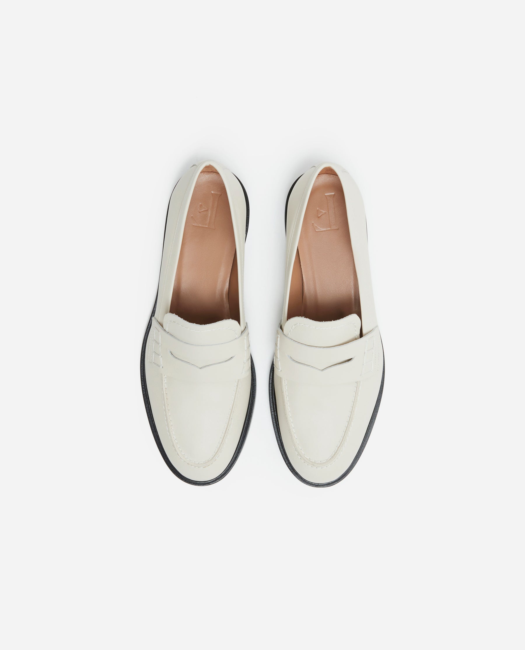 Sara Creme Leather Loafers 22010115601-015 - 5