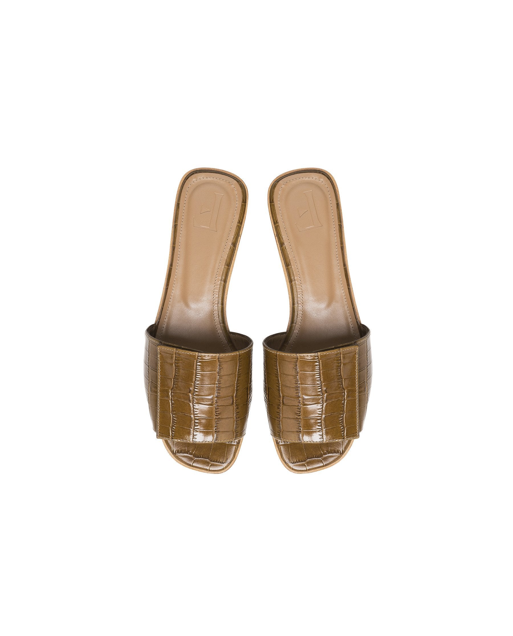 Yola Leather Croco Cognac Flats 20010711917-024 - 3