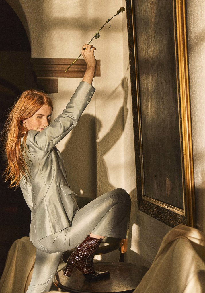 Teddy Nappa Pecan Reptile Boots - 7