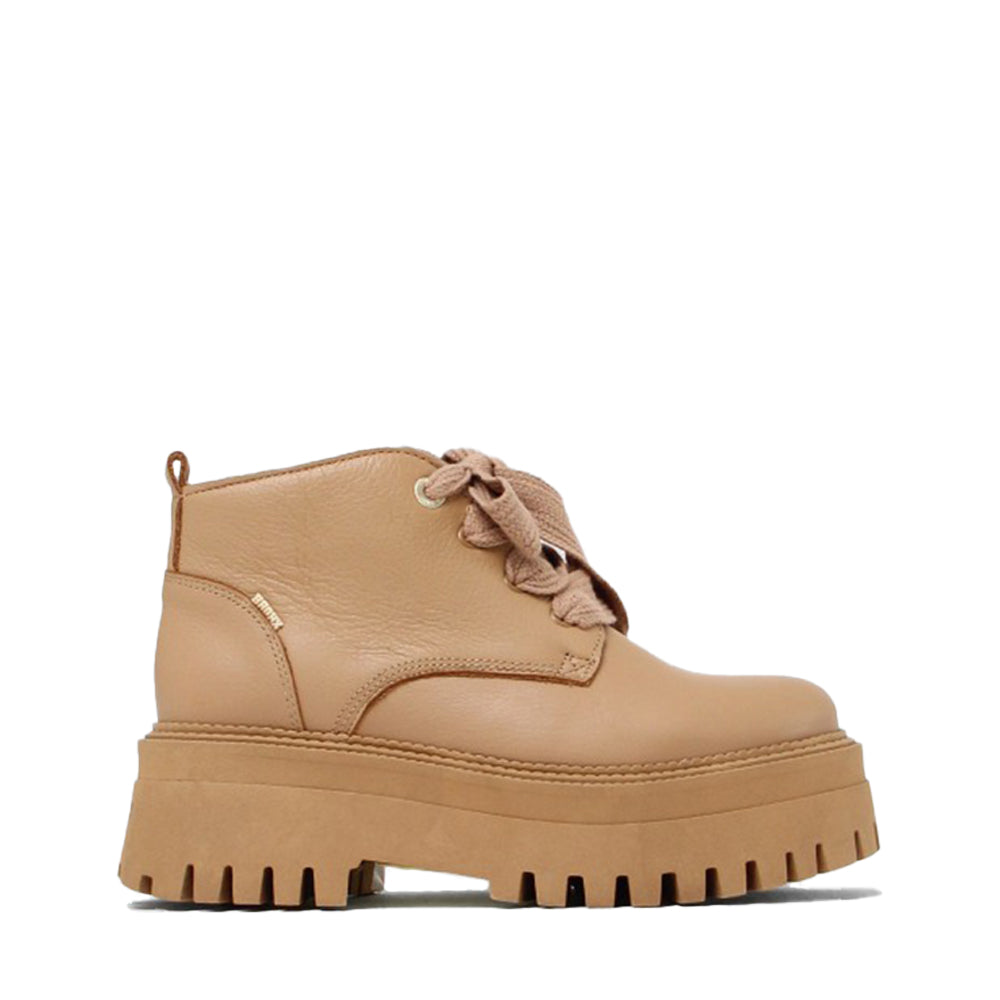 Groovy Lace Up Dark Camel Low Boots 47414-A3586 - 1
