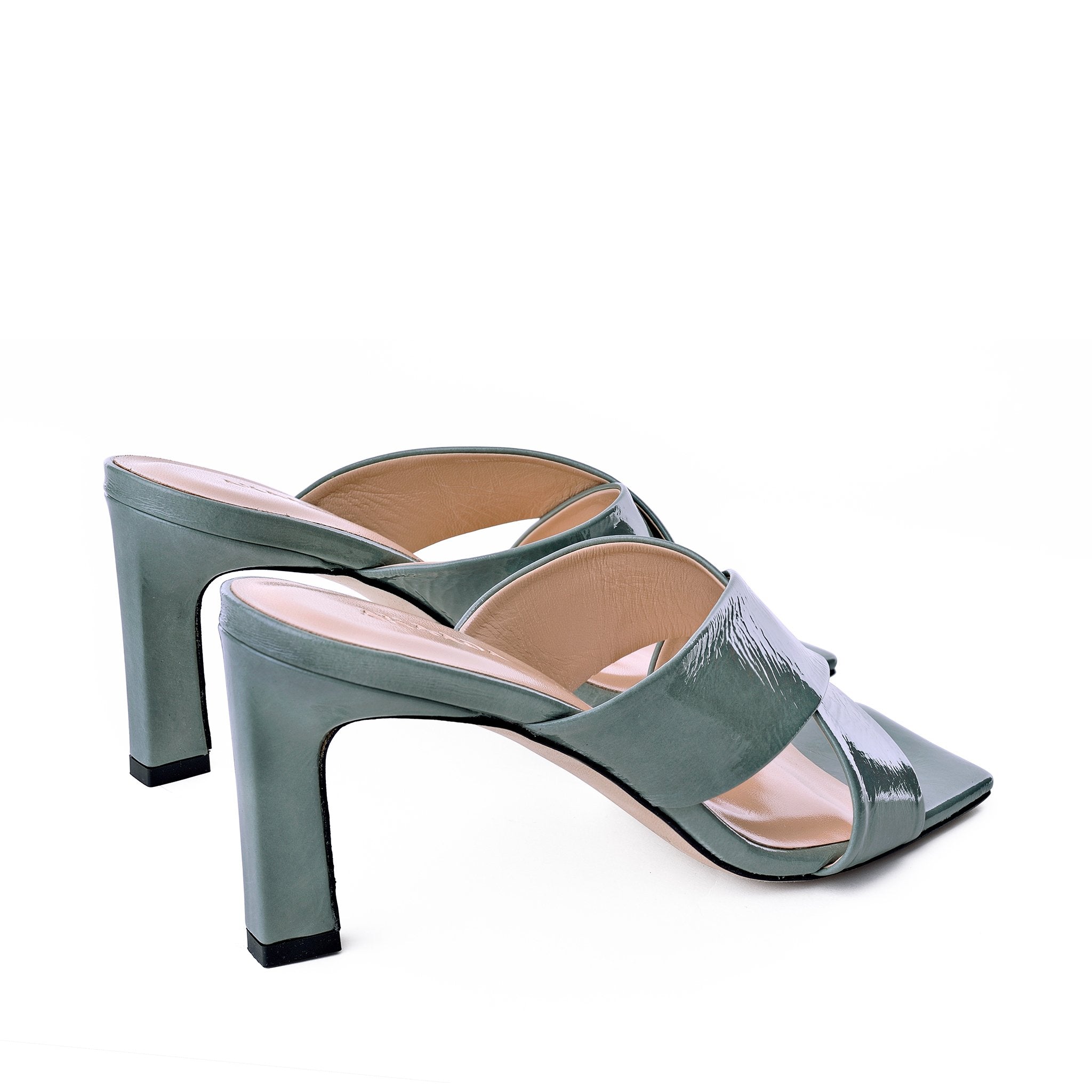 Kaori Avocado Green Soft Naplak Mules 20035-01-09 - 4