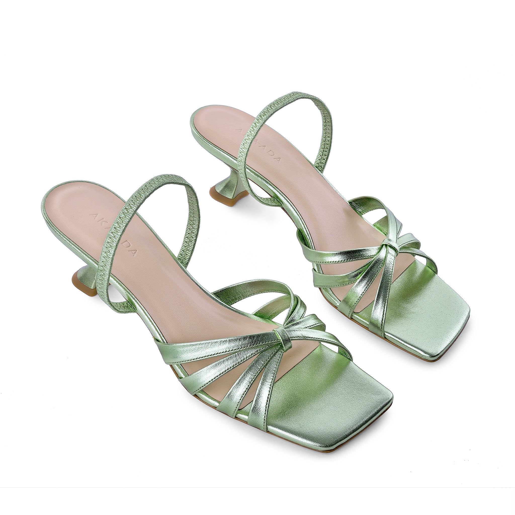 Amaya Green Metallic Leather Sandals 20029-02-08 - 3