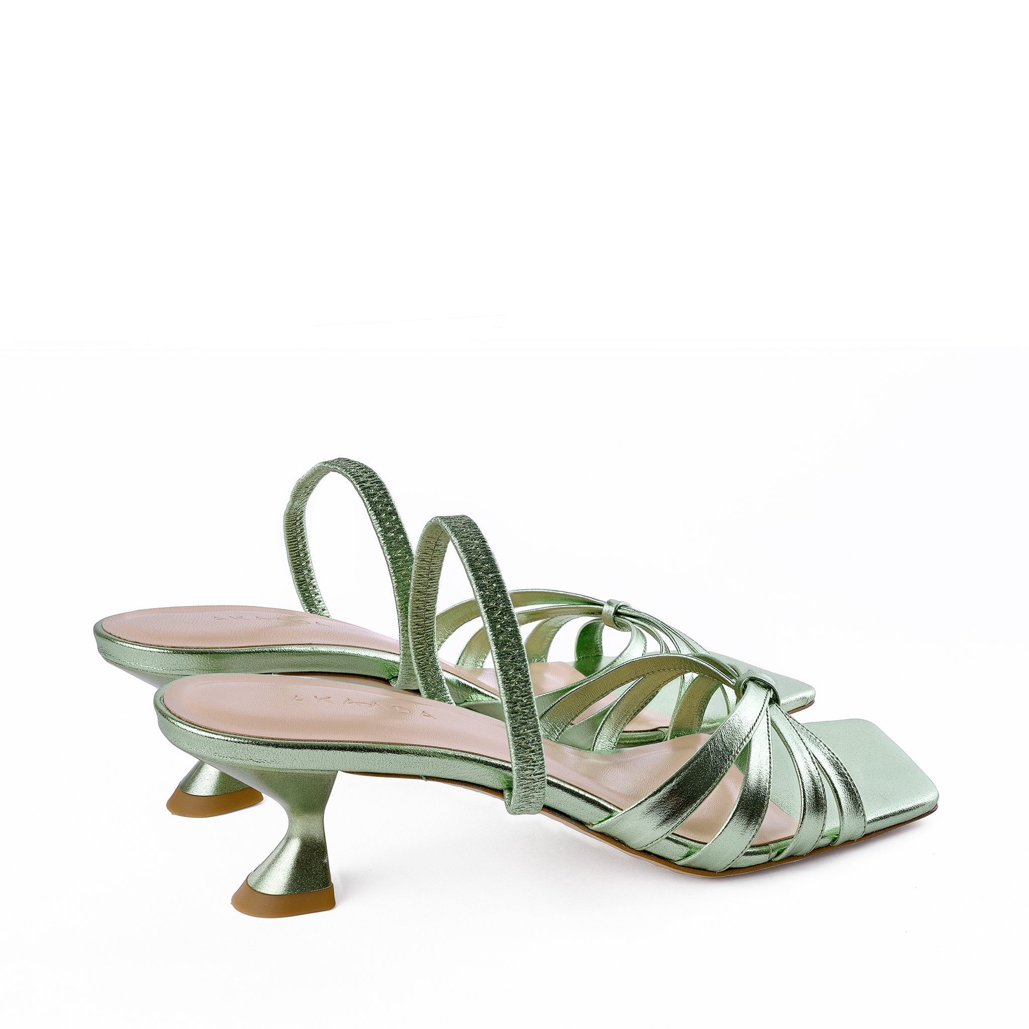 Amaya Green Metallic Leather Sandals 20029-02-08 - 5