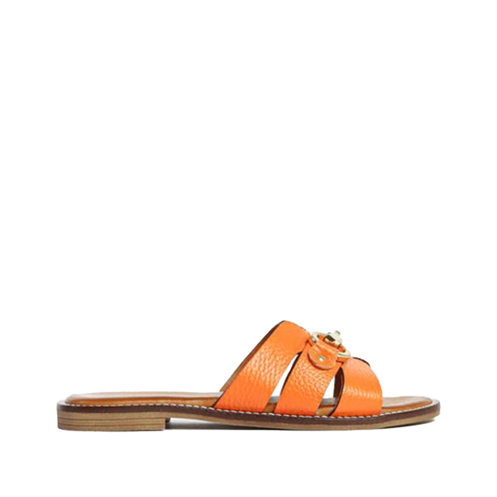 Holly Orange Leather Slides HOLLY-ORANGE - 1