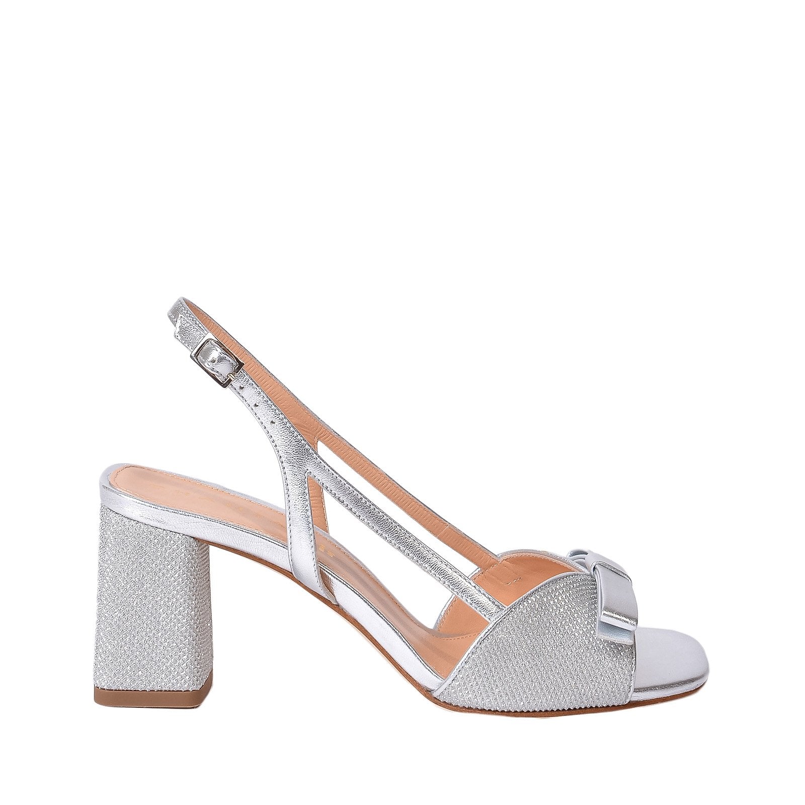 Luxor Bow Glitter Sandals Heels 1103/Silver - 1